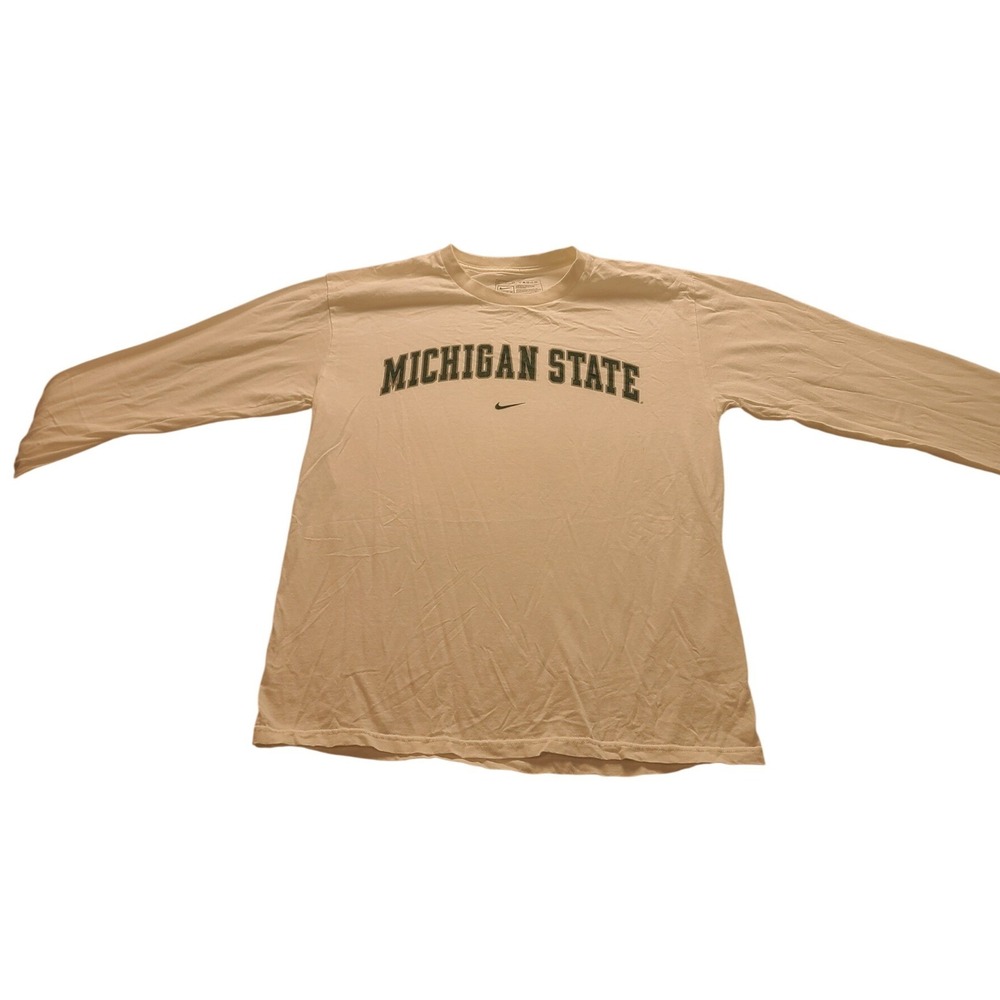 Nike Michigan State Spartans Long Sleeve T-Shirt White Men's Large NCAA Team